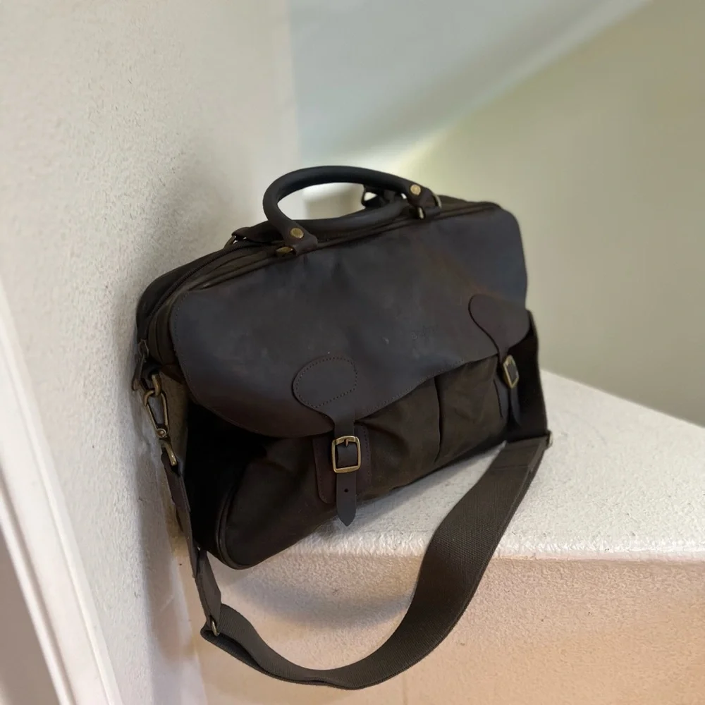 Barbour Messenger Bag Brown Wax Leather Tarras Laptop Satchel Shoulder Briefcase
